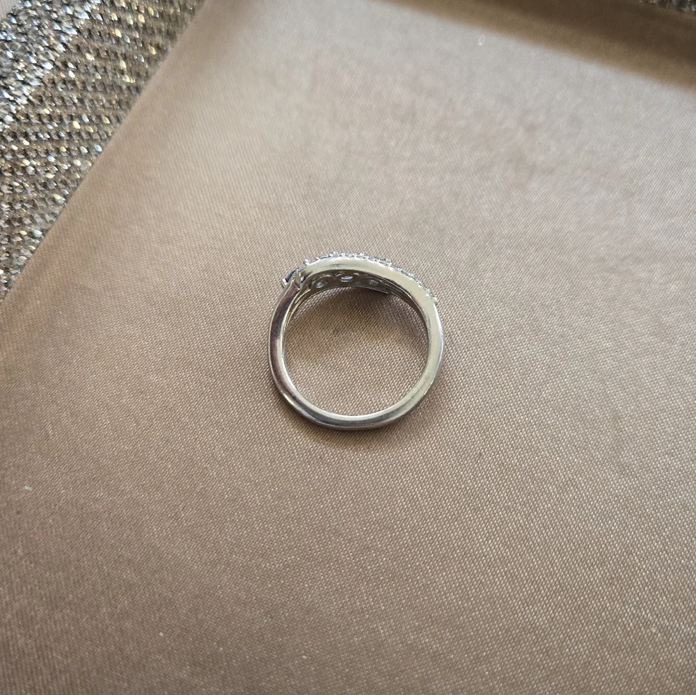Sterling Blue And White Topaz Ring
